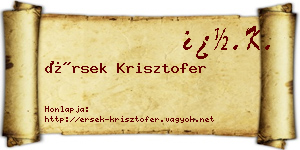 Érsek Krisztofer névjegykártya