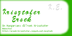 krisztofer ersek business card